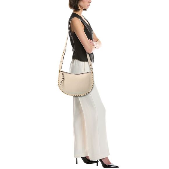 Isabel Marant Oskan Soft Zip Leather Crossbody, White - Picture 4 of 4